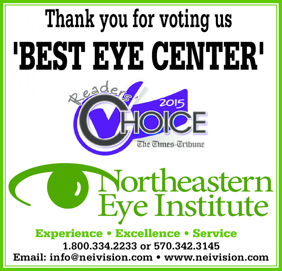 NEI Voted Best Eye Center