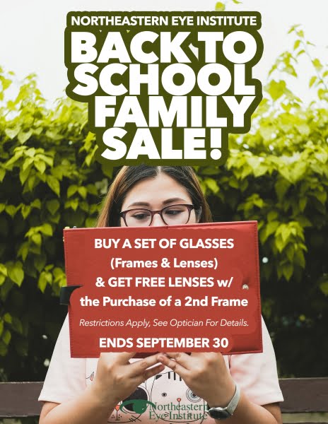 Take Advantage of Northeastern Eye Institute’s Back to School Sale