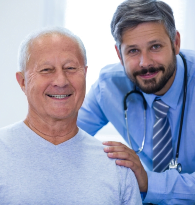 doctor and patient standing